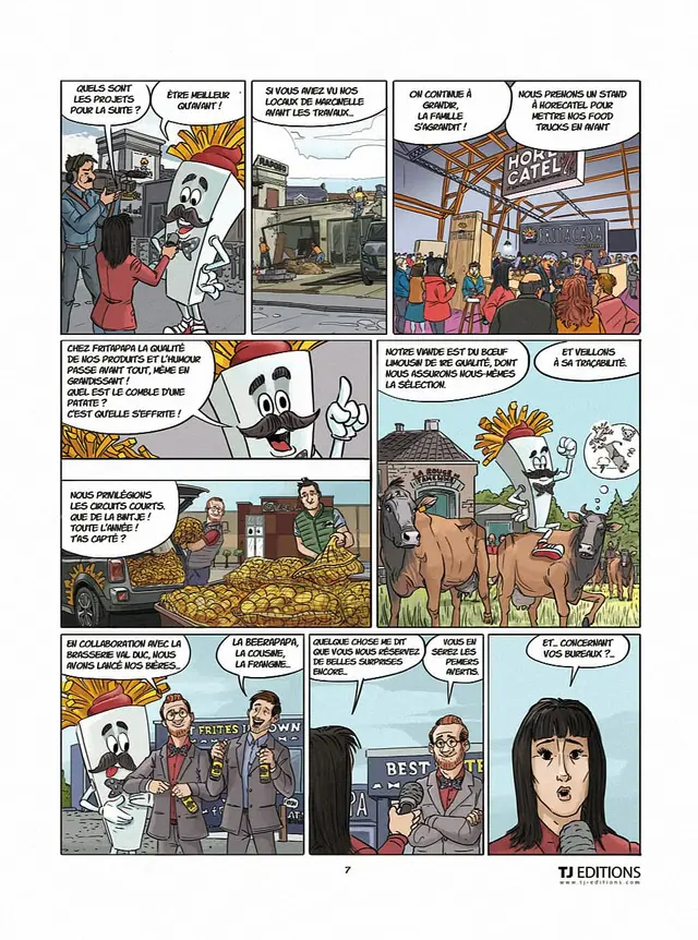 Planche 7 : l’exigence sur la qualité de la viande, les circuits courts et la collaboration brassicole.
